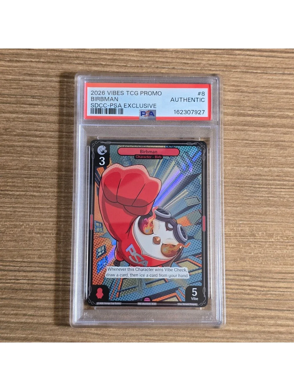 Vibes TCG promo SDCC 2026 Promo Birbman Holo Foil PSA Exclusive Authentic Grade